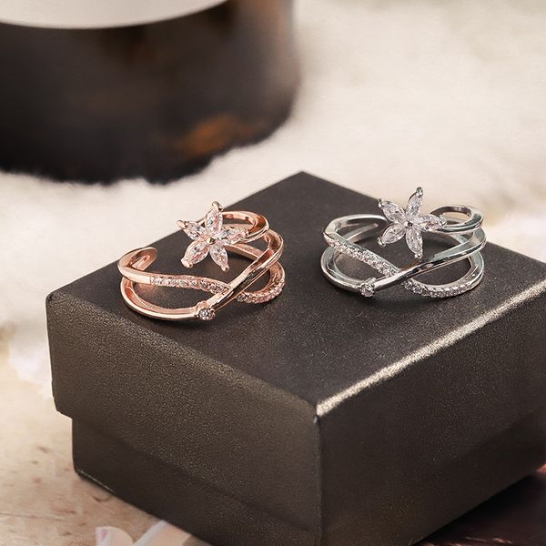 new fashion rings for women multi-layers criss cross zirconia flower ring jewelry rose gold color bijoux gifts adjustable, Golden;silver
new fashion rings for women multi-layers criss cross zirconia flower ring jewelry rose gold color bijoux gifts adjustable, Golden;silver