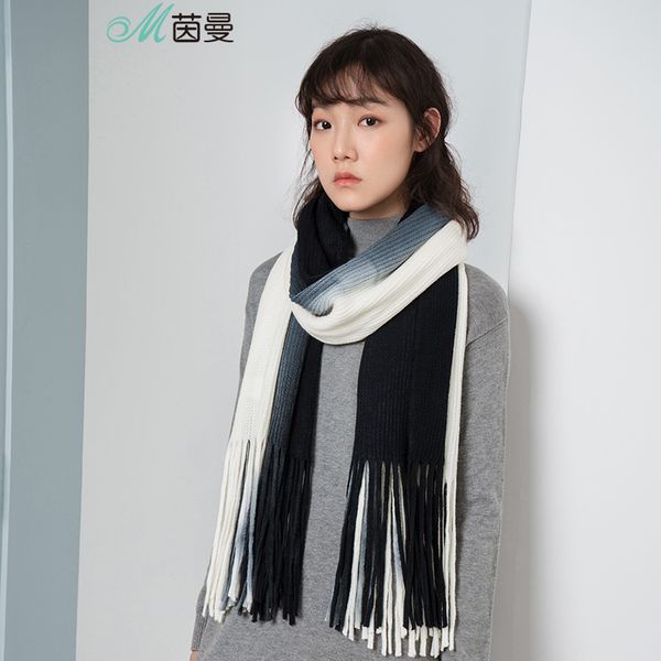 inman female spring autumn and winter korean thick warm fashion gradient contrast color tassel scarf, Blue;gray
inman female spring autumn and winter korean thick warm fashion gradient contrast color tassel scarf, Blue;gray