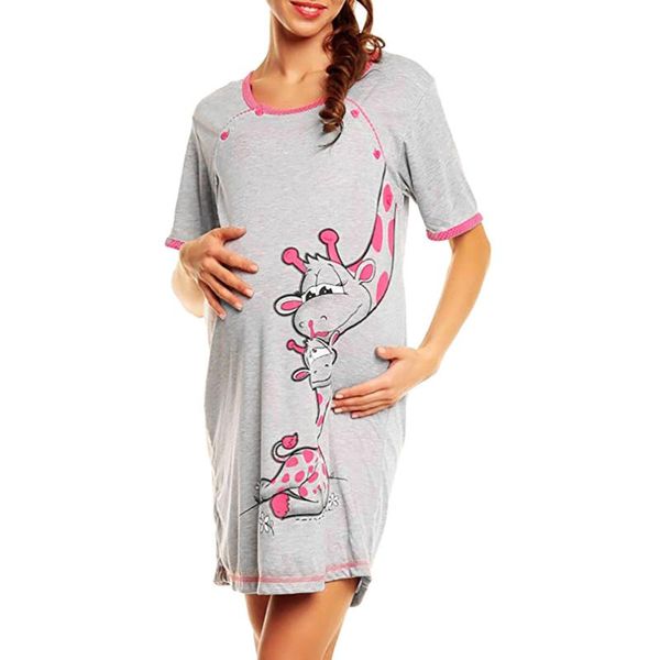 cartoon giraffe printed pregnant dresses women casual short sleeve pregnant maternity dress breastfeeding baby nightdress @35, White
cartoon giraffe printed pregnant dresses women casual short sleeve pregnant maternity dress breastfeeding baby nightdress @35, White
