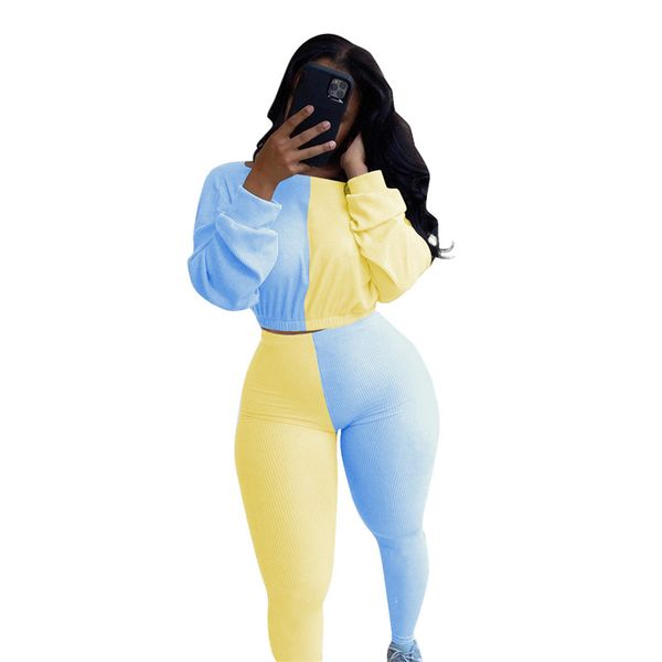 slim womens two piece pants fashion panelled designer womens two piece sets casual crew neck sports suit, White
slim womens two piece pants fashion panelled designer womens two piece sets casual crew neck sports suit, White