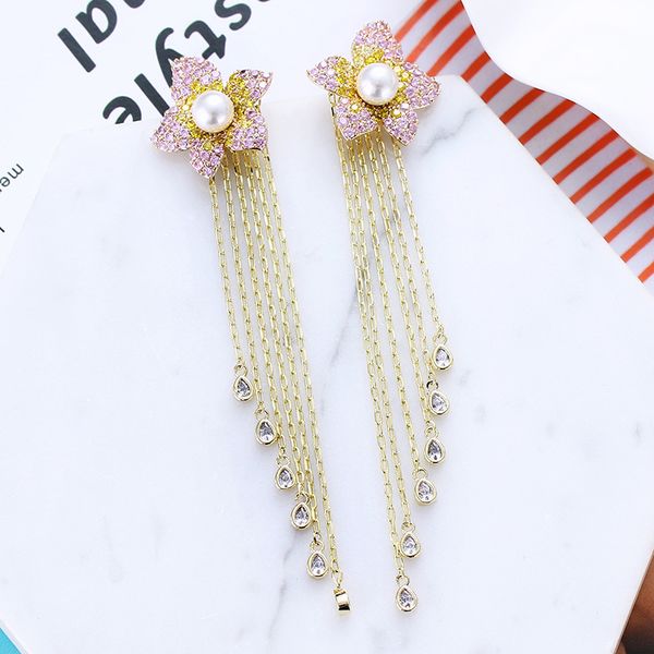 chain tassel earrings fashion young style women drop earrings for party wedding colorful zircon copper material xiumeiyizu brand, Silver
chain tassel earrings fashion young style women drop earrings for party wedding colorful zircon copper material xiumeiyizu brand, Silver
