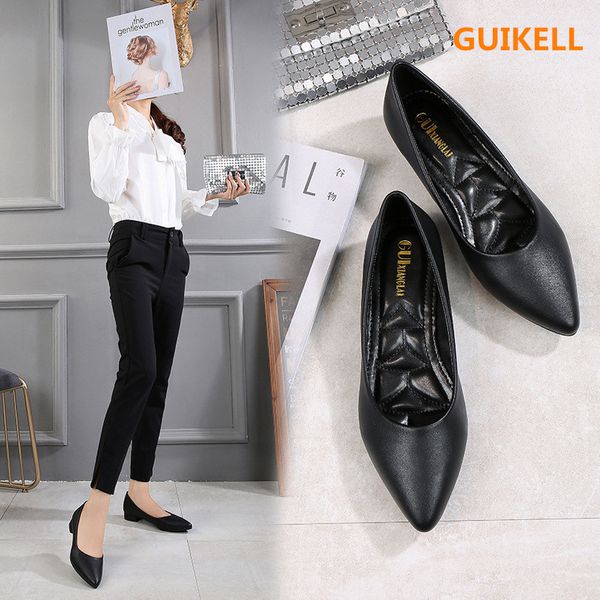 guikell new flat sole thick heel non slip soft sole working shoes professional single shoes large women's, Black
guikell new flat sole thick heel non slip soft sole working shoes professional single shoes large women's, Black