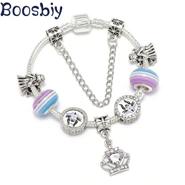 boosbiy diy silver plated snake chain with purple fairy & crown beads pendants fits brand bracelet for women fashion jewelry gif, Golden;silver
boosbiy diy silver plated snake chain with purple fairy & crown beads pendants fits brand bracelet for women fashion jewelry gif, Golden;silver