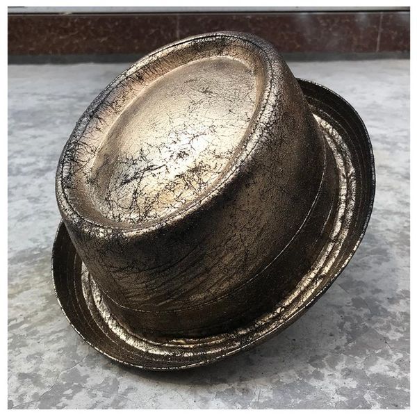 100% leather steampunk hat for men fedora hat gold pork pie gear glasses flat gentleman bowler gambler cosplay, Blue;gray
100% leather steampunk hat for men fedora hat gold pork pie gear glasses flat gentleman bowler gambler cosplay, Blue;gray