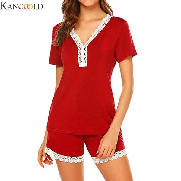 kancoold 2pcs v neck sling short sleeve shirt shorts outfit sleepwear nightie strap pyjamas satin nightwear, Black;red
kancoold 2pcs v neck sling short sleeve shirt shorts outfit sleepwear nightie strap pyjamas satin nightwear, Black;red