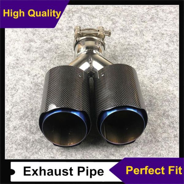 one piece dual car blue stainless steel exhaust muffler pipe for universal glossy carbon exhasut tips accessories
one piece dual car blue stainless steel exhaust muffler pipe for universal glossy carbon exhasut tips accessories