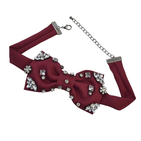 handmade gothic fabric decorative choker collar bowknot bow elegant necklace, Silver
handmade gothic fabric decorative choker collar bowknot bow elegant necklace, Silver
