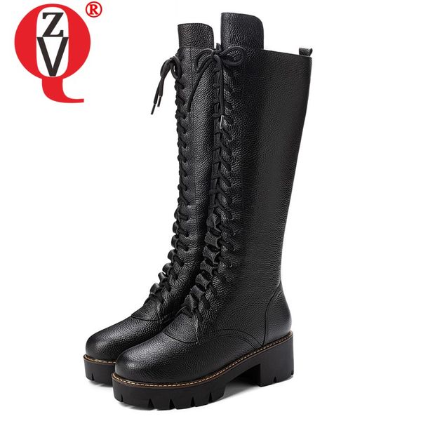 zvq full leather boots woman shoes round toe platform thick heel winter boots good quality ladies winter fashion high 43cn, Black
zvq full leather boots woman shoes round toe platform thick heel winter boots good quality ladies winter fashion high 43cn, Black