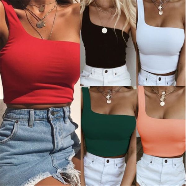 female designer polyester one shoulder slope crop women fashion single sleeve t-shirt female solid, White
female designer polyester one shoulder slope crop women fashion single sleeve t-shirt female solid, White
