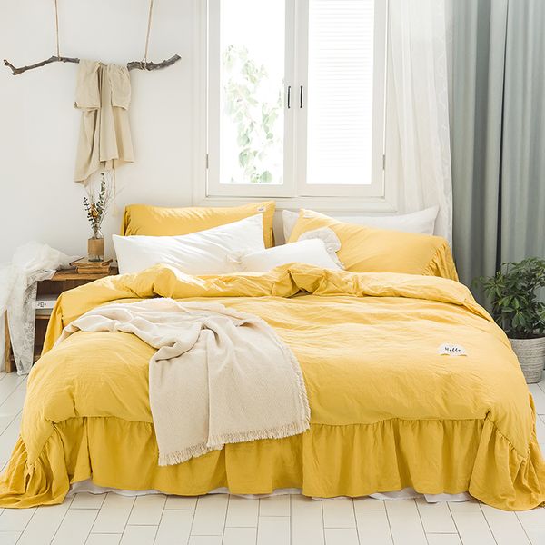 yellow white gray green blue washed cotton girl bedding set solid color ruffles duvet cover bed linen fitted sheet pillowcases
yellow white gray green blue washed cotton girl bedding set solid color ruffles duvet cover bed linen fitted sheet pillowcases