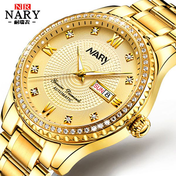 nary/ nary automatic mechanical wrist watch mens double calendar diamond set luminous waterproof watch factory direct sales, Slivery;brown
nary/ nary automatic mechanical wrist watch mens double calendar diamond set luminous waterproof watch factory direct sales, Slivery;brown