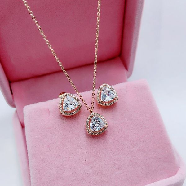 vanifin fashion jewelry graceful peach shape zircon micro inlay necklace with earrings for everyday wedding gift, Silver
vanifin fashion jewelry graceful peach shape zircon micro inlay necklace with earrings for everyday wedding gift, Silver