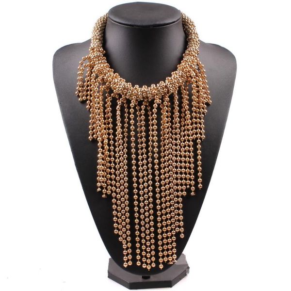 chokers arrival design fashion brand choker necklace alloy long bead tassel chunky statement pendant for women jewelry, Golden;silver
chokers arrival design fashion brand choker necklace alloy long bead tassel chunky statement pendant for women jewelry, Golden;silver