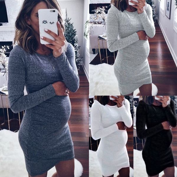 ladies autumn dress pregnant women long-sleeved tight dress home clothes maternity, White
ladies autumn dress pregnant women long-sleeved tight dress home clothes maternity, White