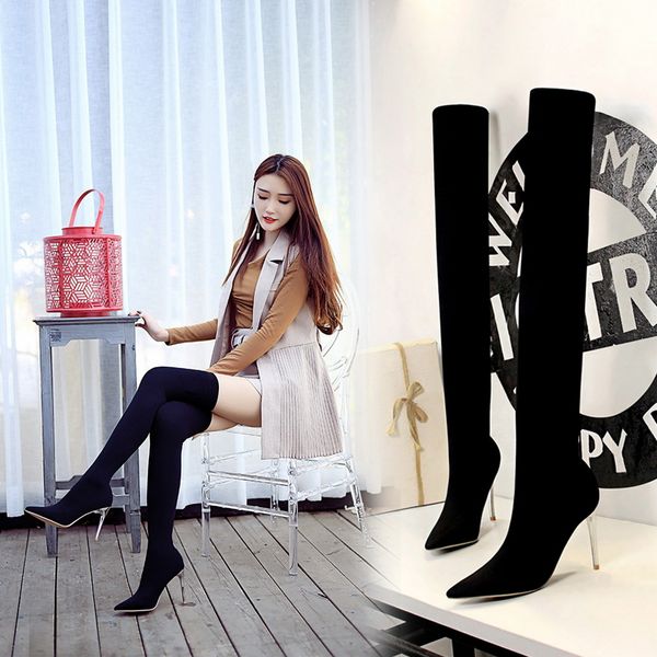 aneikeh slim stretch ankle boots for women pointed toe sock boots square high heel boots shoes woman fashion bota feminina 40, Black
aneikeh slim stretch ankle boots for women pointed toe sock boots square high heel boots shoes woman fashion bota feminina 40, Black