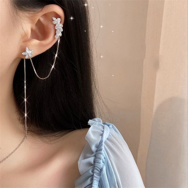 FYUAN Shine Flower Zircon Crystal Drop Earrings for Women Long Tassel Ear Line Weddings Jewelry Gifts, Silver
FYUAN Shine Flower Zircon Crystal Drop Earrings for Women Long Tassel Ear Line Weddings Jewelry Gifts, Silver
