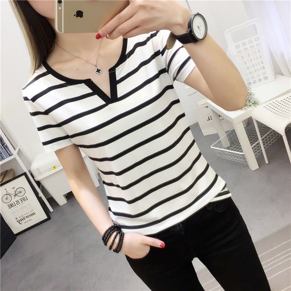 mrmt stripes womens t-shirt v collar t shirts skinny half sleeve clothes women slim under wear tshirt casual tees for female, White
mrmt stripes womens t-shirt v collar t shirts skinny half sleeve clothes women slim under wear tshirt casual tees for female, White
