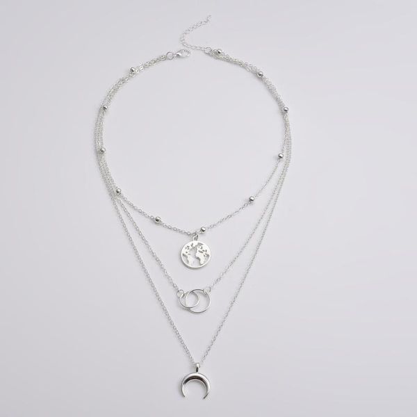 mf jewelry fashion multi-layer moon map necklace women's personality bohemian multi-layer necklace, Silver
mf jewelry fashion multi-layer moon map necklace women's personality bohemian multi-layer necklace, Silver