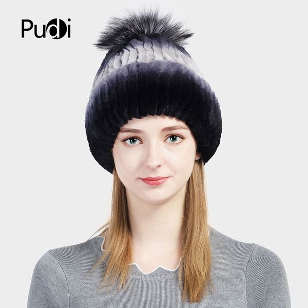pudi hf704 women's hats rex fur knitted cap 2020 winter girls beanies skullies with silver fur ball, Blue;gray
pudi hf704 women's hats rex fur knitted cap 2020 winter girls beanies skullies with silver fur ball, Blue;gray