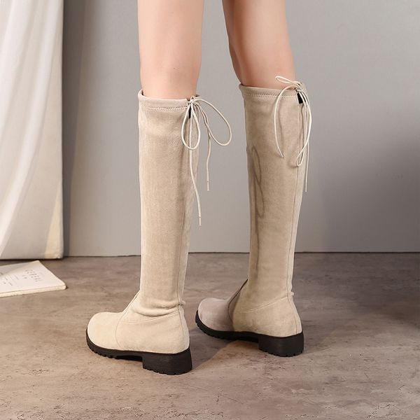 boots european casual style nubuck autumn knee high fashion black beige platform low heel thick riding women's shoes
boots european casual style nubuck autumn knee high fashion black beige platform low heel thick riding women's shoes