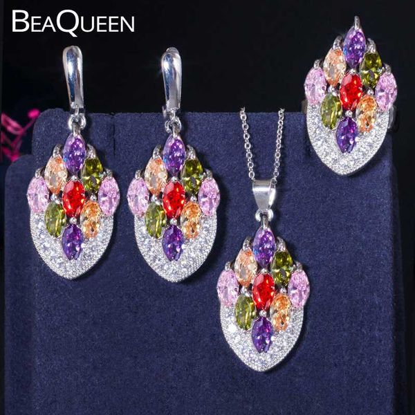 beaqueen bohemia aesthetic colorful cubic zirconia pendant necklace earring ring sets 3pcs cz crystal jewelry for women js165, Silver
beaqueen bohemia aesthetic colorful cubic zirconia pendant necklace earring ring sets 3pcs cz crystal jewelry for women js165, Silver