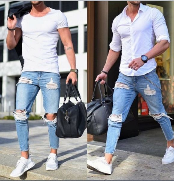 men's and ripped ankle pants men's jeans and jeans ripped ankle pants dfroo, Blue