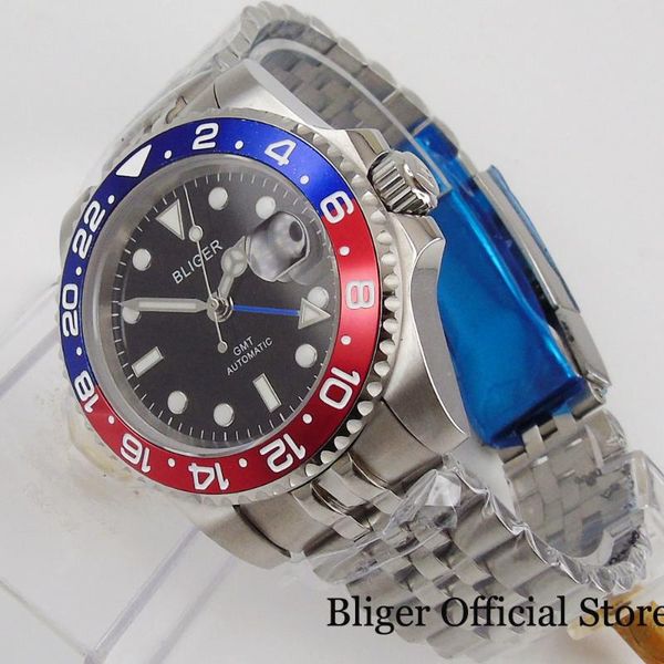 wristwatches bliger 40mm mechancial men watch sapphire glass gmt hand rotating bezel jubilee band black dial, Slivery;brown
wristwatches bliger 40mm mechancial men watch sapphire glass gmt hand rotating bezel jubilee band black dial, Slivery;brown