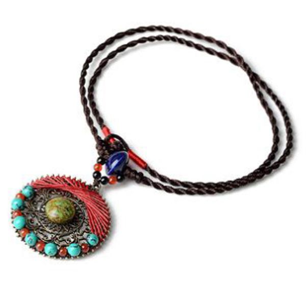 ethnic style accessories hand-knitted pine wax line bohemian style necklace sweater chain, Silver
ethnic style accessories hand-knitted pine wax line bohemian style necklace sweater chain, Silver