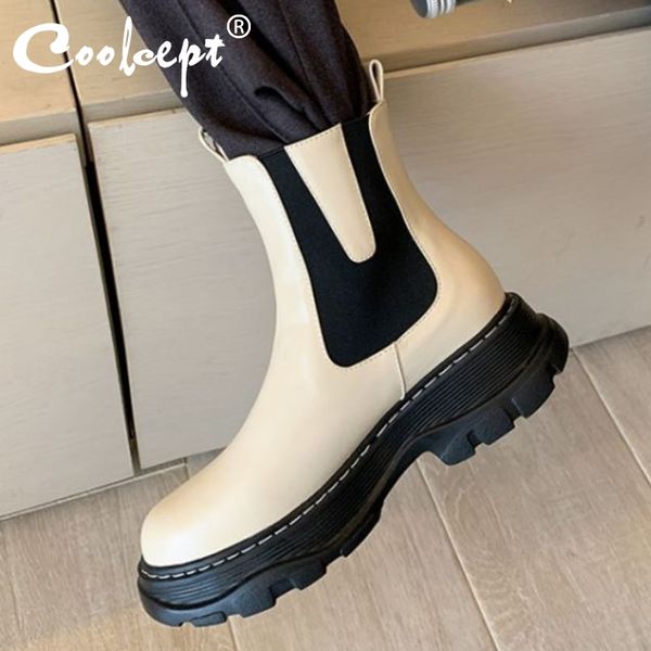 coolcept women ankle boots genuine leather fashion platform warm winter shoes woman high heel short boot footwear size 33-40, Black
coolcept women ankle boots genuine leather fashion platform warm winter shoes woman high heel short boot footwear size 33-40, Black