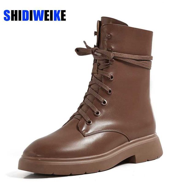 ins new ankle boots women round toe thick heel lace up genuine leather shoes cool shoes footwear size 33-42 ac162, Black
ins new ankle boots women round toe thick heel lace up genuine leather shoes cool shoes footwear size 33-42 ac162, Black