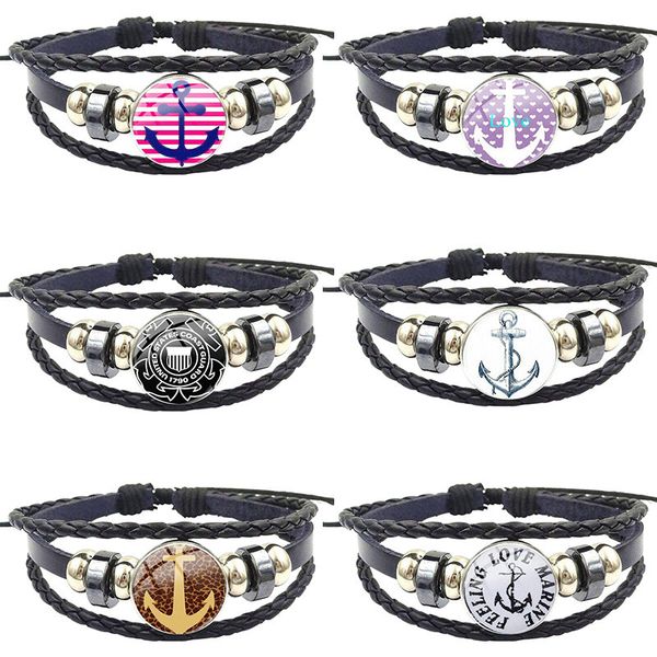 anchors statement for women girls handmade new brand jewelry with glass cabochon black leather bracelet bangle, Golden;silver
anchors statement for women girls handmade new brand jewelry with glass cabochon black leather bracelet bangle, Golden;silver