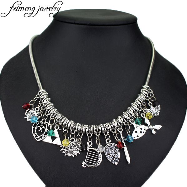 chokers the legend of zelda charm choker necklace butterfly majoras mask heart navi triforce crystal beads pendant for women, Golden;silver
chokers the legend of zelda charm choker necklace butterfly majoras mask heart navi triforce crystal beads pendant for women, Golden;silver