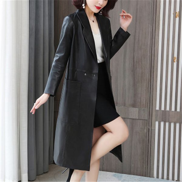 2020 women spring genuine real sheep leather jacket r30, Black