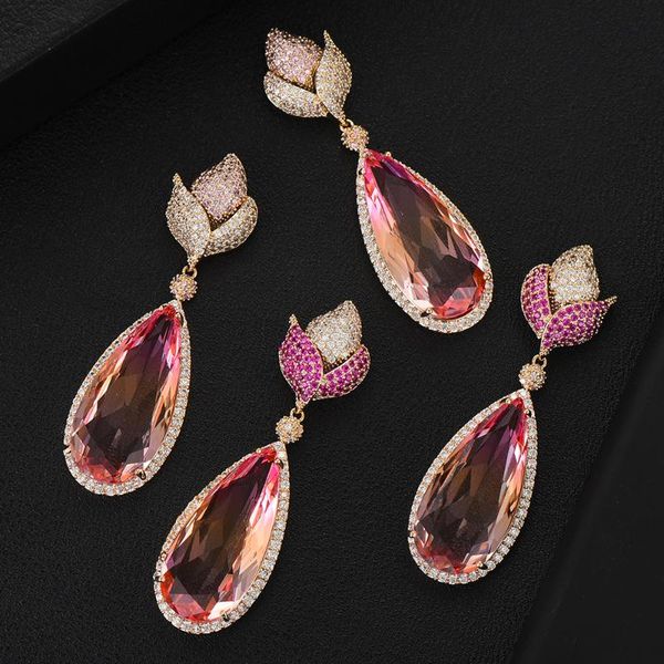 dangle & chandelier rose flower charms waterdrop earrings for women wedding cubic zircon dubai bridal drop earring party accessories, Silver
dangle & chandelier rose flower charms waterdrop earrings for women wedding cubic zircon dubai bridal drop earring party accessories, Silver
