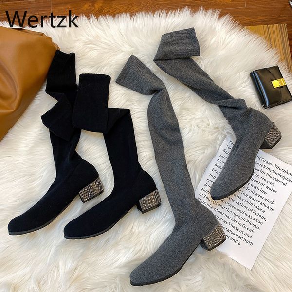 crystal sock boots low heels women's 2020 winter spring shoes party over the knee boots female party fashion casual shoes, Black
crystal sock boots low heels women's 2020 winter spring shoes party over the knee boots female party fashion casual shoes, Black