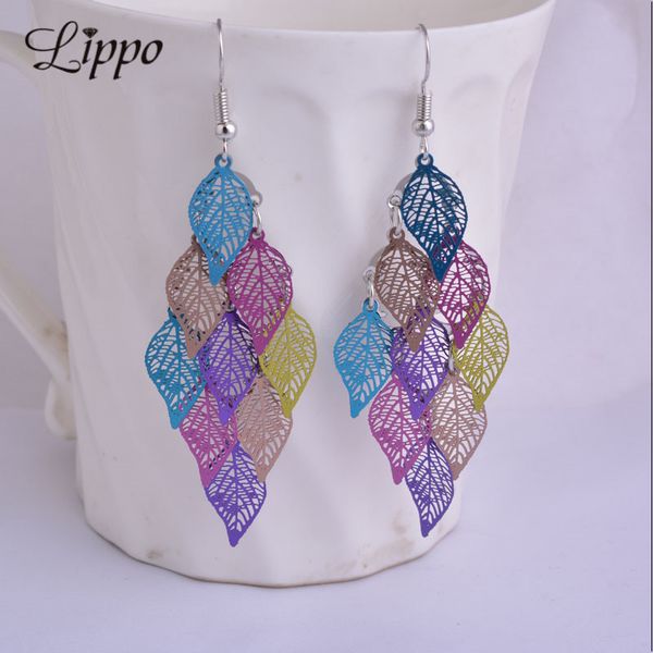 6 colors fashion filigree jewelry long teardrop dangle drop leaf tassel copper earrings for women, Silver
6 colors fashion filigree jewelry long teardrop dangle drop leaf tassel copper earrings for women, Silver