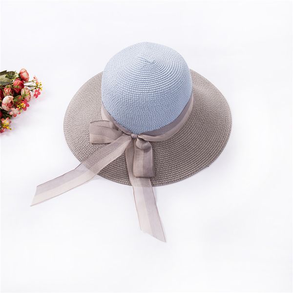 wide brim hats color matching summer sun women girls' beach bokwnot floppy straw hat fashionable patchwork holiday, Blue;gray
wide brim hats color matching summer sun women girls' beach bokwnot floppy straw hat fashionable patchwork holiday, Blue;gray