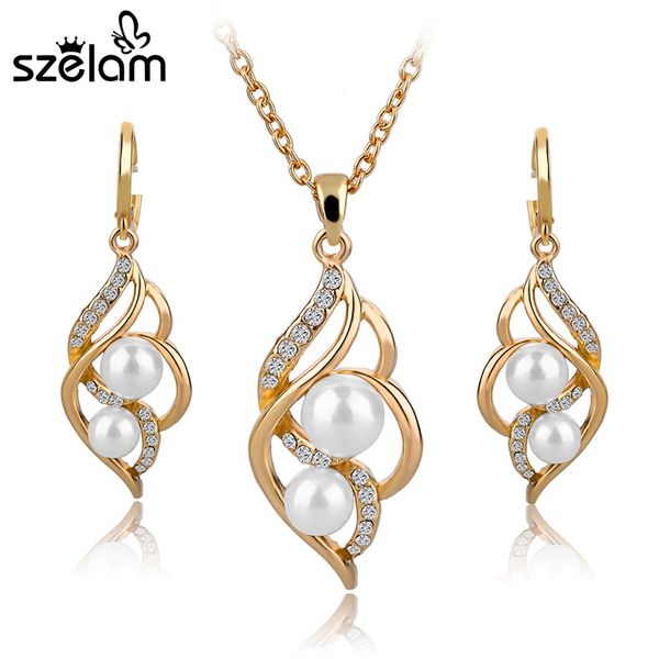 szelam fashion simulated pearl crystal earrings necklace set for women wedding jewelry set gold silver color set140024
szelam fashion simulated pearl crystal earrings necklace set for women wedding jewelry set gold silver color set140024