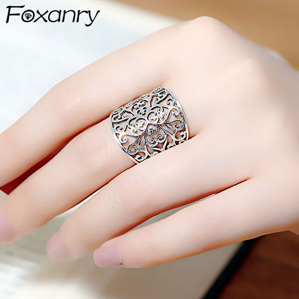 cluster rings foxanry 925 sterling silver width for women creative vintage handmade hollow flowers thai birthday party jewelry, Golden;silver
cluster rings foxanry 925 sterling silver width for women creative vintage handmade hollow flowers thai birthday party jewelry, Golden;silver
