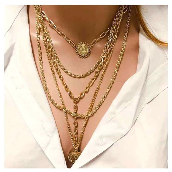 pendant necklaces jouval punk multilayer gold chains flower coin choker tassel necklace for women long sweater chain boho jewelry collares, Silver
pendant necklaces jouval punk multilayer gold chains flower coin choker tassel necklace for women long sweater chain boho jewelry collares, Silver