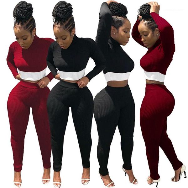 neck two piece set for ladies warm spring clothing slim contrast designer knitting tracksuits fashion high, Gray
neck two piece set for ladies warm spring clothing slim contrast designer knitting tracksuits fashion high, Gray