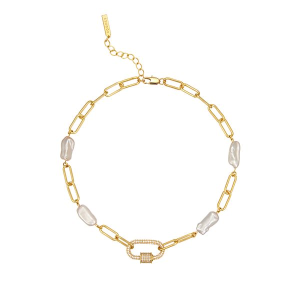 trend all-match freshwater pearl micro-inlaid zircon cloving button кнопка carabiner цепи шищеные замок ожерелье женский, Golden;silver
trend all-match freshwater pearl micro-inlaid zircon cloving button кнопка carabiner цепи шищеные замок ожерелье женский, Golden;silver