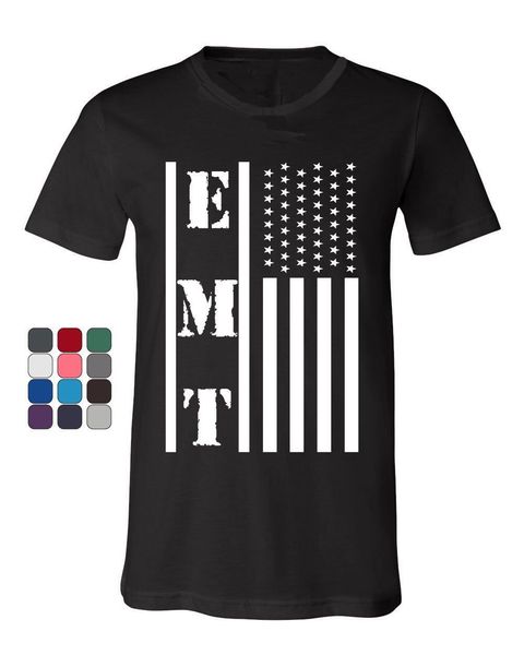 emt stars and stripes t-shirt first responders paramedic ems tee