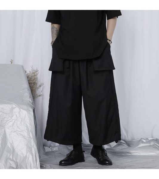 men's pants original casual nine-point yamamoto wind dark personality two-wear wide-leg loose straight tre, Black
men's pants original casual nine-point yamamoto wind dark personality two-wear wide-leg loose straight tre, Black
