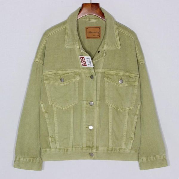 Women Spring Washed Vintage Big pocket Matcha green Casual Jeans jacket Mujer chaqueta Loose Harajuku Single-breasted Denim coat
Women Spring Washed Vintage Big pocket Matcha green Casual Jeans jacket Mujer chaqueta Loose Harajuku Single-breasted Denim coat