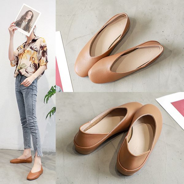 2020 new genuine leather women 's milk shoes mary jane shoes flat sole single all -match soft sole one-pedal peas, Black
2020 new genuine leather women 's milk shoes mary jane shoes flat sole single all -match soft sole one-pedal peas, Black