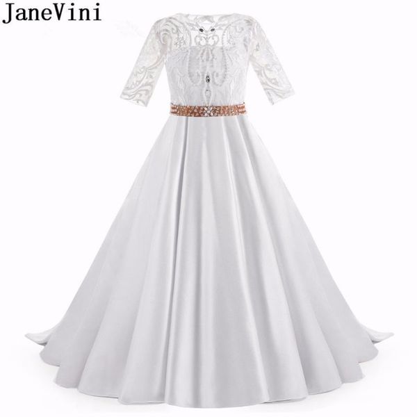 janevini luxury white satin flower girl dresses beaded pearls half sleeves button back a line girls pageant dress communie jurk, Red;yellow
janevini luxury white satin flower girl dresses beaded pearls half sleeves button back a line girls pageant dress communie jurk, Red;yellow