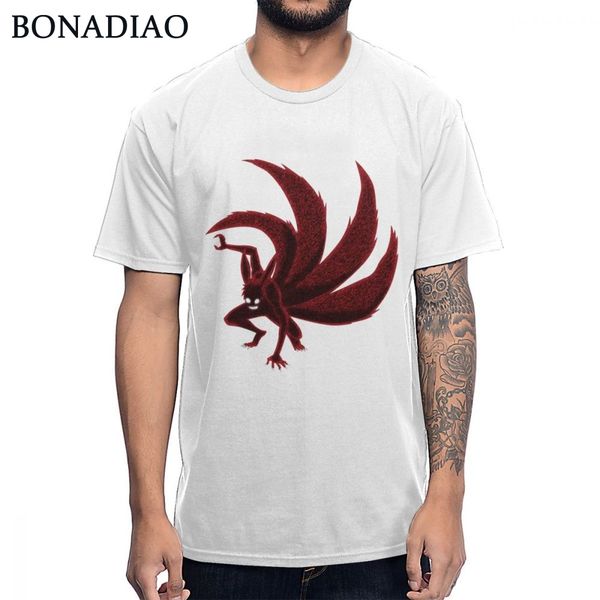 organic cotton rock roll kurama kyuubi naruto japanese anime tee for man short sleeve t shirt