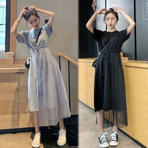 small mesh women's summer super fairy temperament waist slimming mid-length dress korean style student short sleeve dress 3slop, Black;gray
small mesh women's summer super fairy temperament waist slimming mid-length dress korean style student short sleeve dress 3slop, Black;gray
