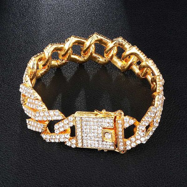 us7 19mm bling heavy iced out cuban link chain bracelet full rhinestone prong bracelets for men hip hop jewelry, Black
us7 19mm bling heavy iced out cuban link chain bracelet full rhinestone prong bracelets for men hip hop jewelry, Black